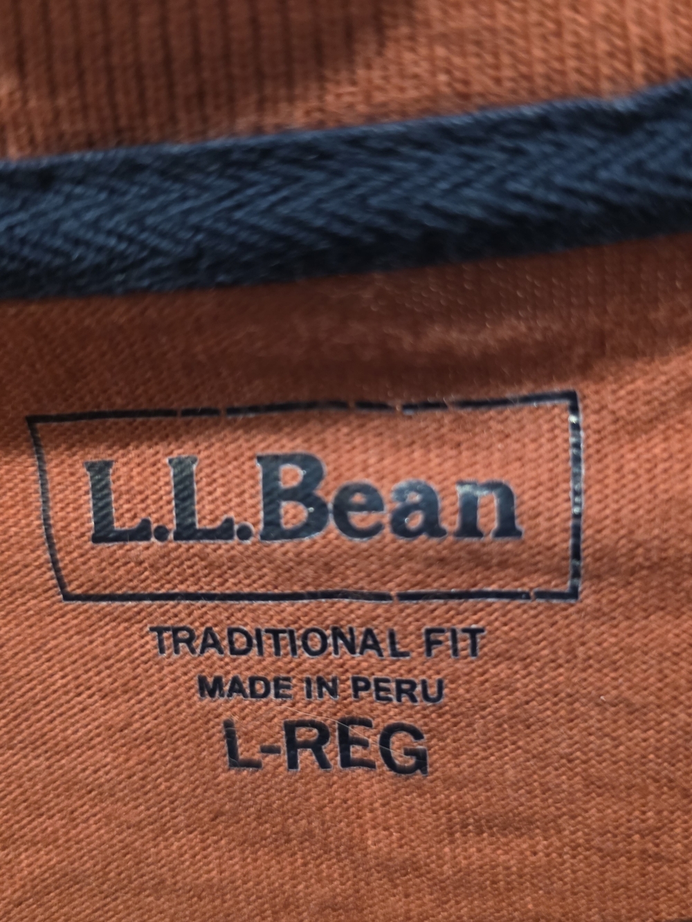 L.L. Bean Men's Colorblock Crewneck Sweatshirt Size L Rust blue Gorpcore 90s - Picture 4 of 5